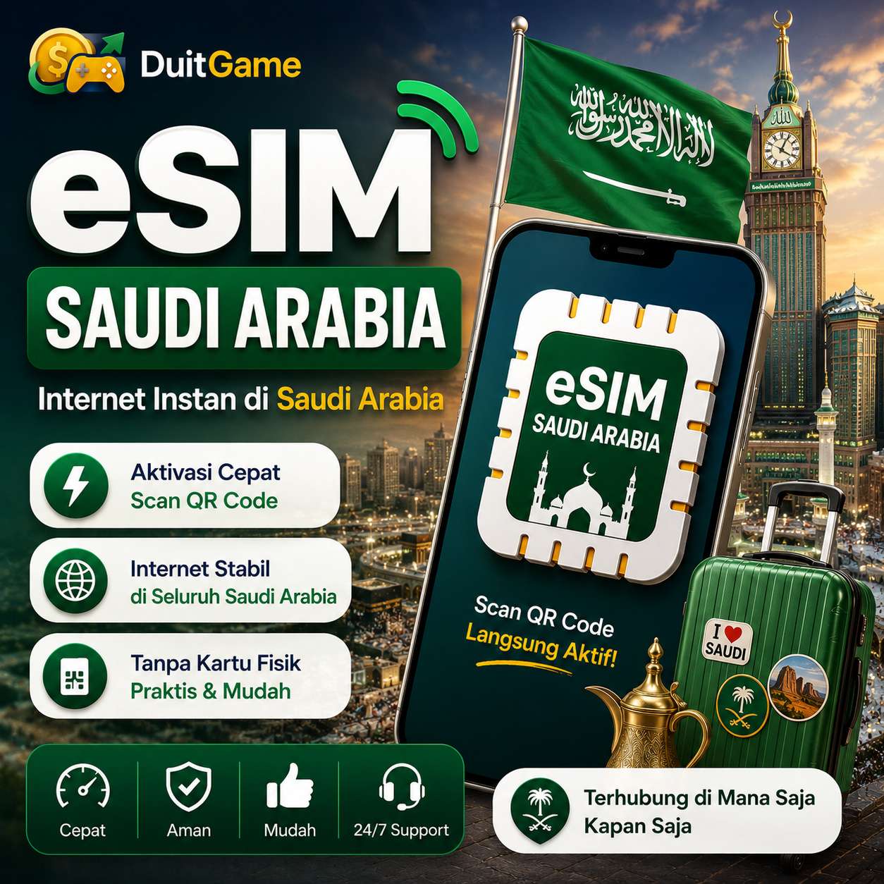 eSIM Travel Lite 3 GB 3 Hari (Saudi Arabia)