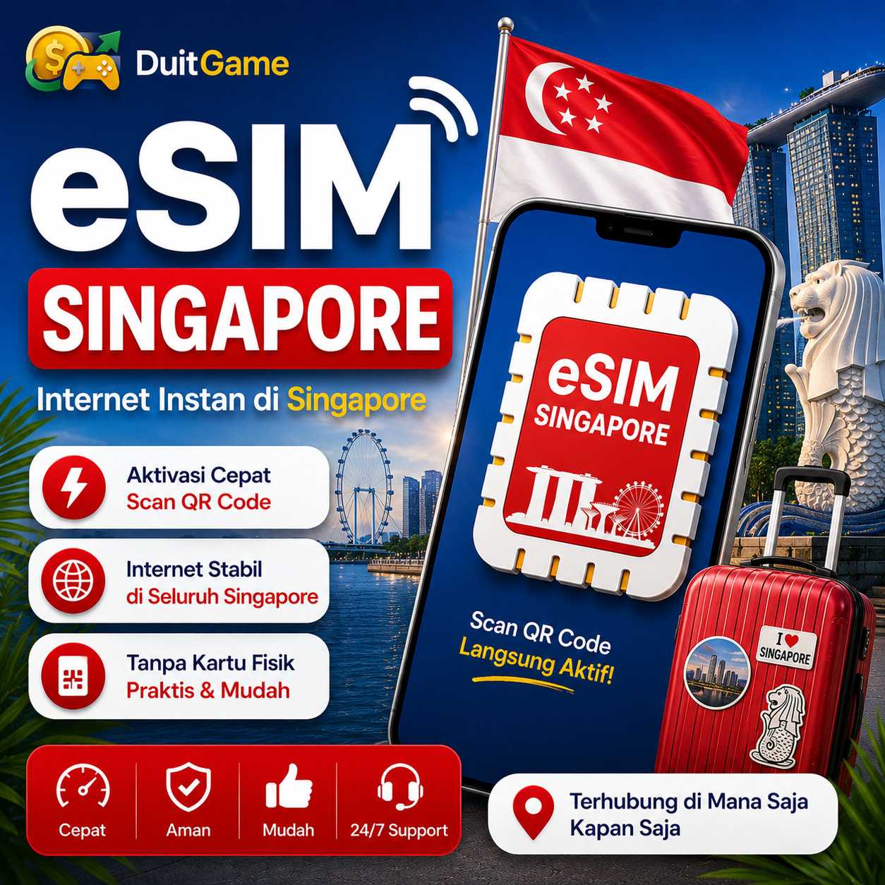 eSIM Travel 1 GB 7 Hari (Singapore)